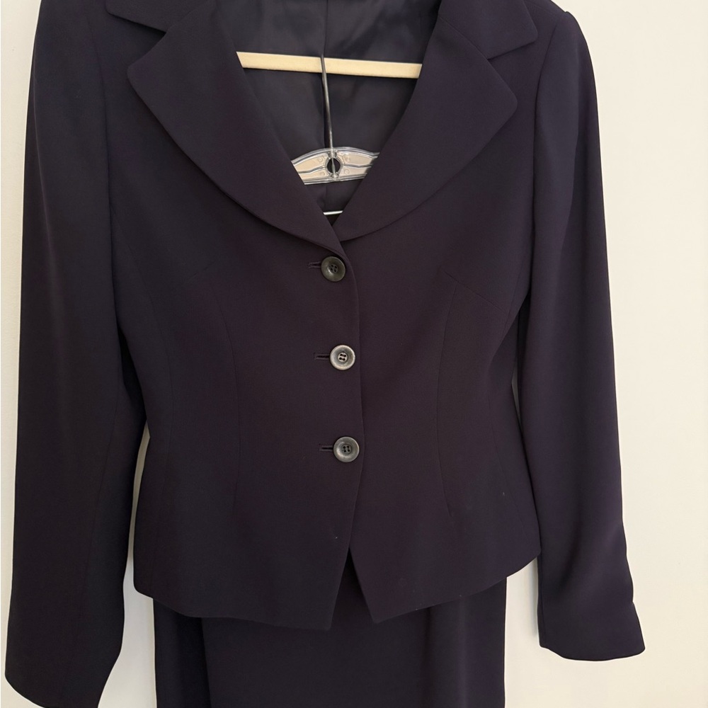 Tahari Deep Purple Blazer and Skirt Ensemble